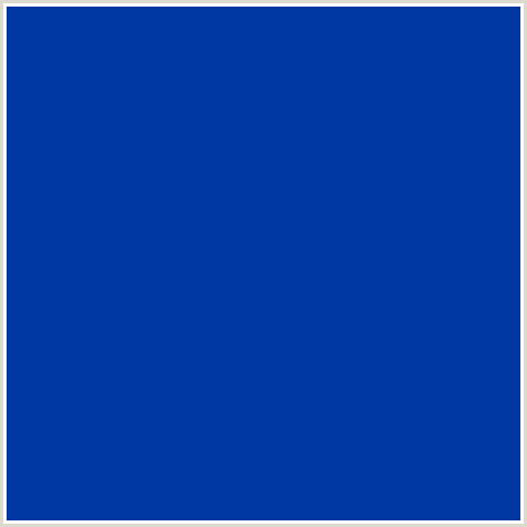 0038A3 Hex Color Image (BLUE, INTERNATIONAL KLEIN BLUE)