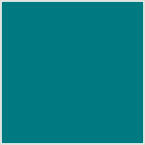 007A80 Hex Color Image (LIGHT BLUE, TEAL)