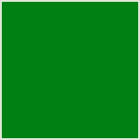 007F12 Hex Color Image (CAMARONE, FOREST GREEN, GREEN)