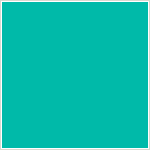 00BAA9 Hex Color Image (AQUA, CARIBBEAN GREEN, LIGHT BLUE)