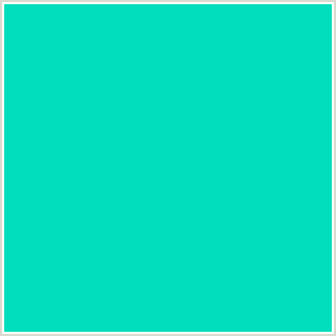 00DEBD Hex Color Image (BLUE GREEN, ROBINS EGG BLUE)