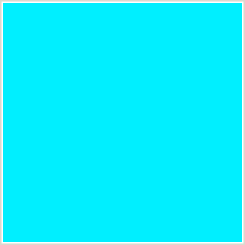 00EFFF Hex Color Image (CYAN, LIGHT BLUE)