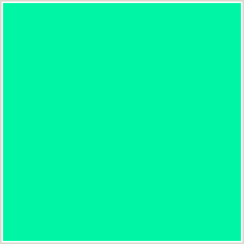 00F5A5 Hex Color Image (BLUE GREEN, SPRING GREEN)