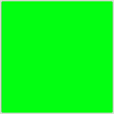 00FF13 Hex Color Image (GREEN)