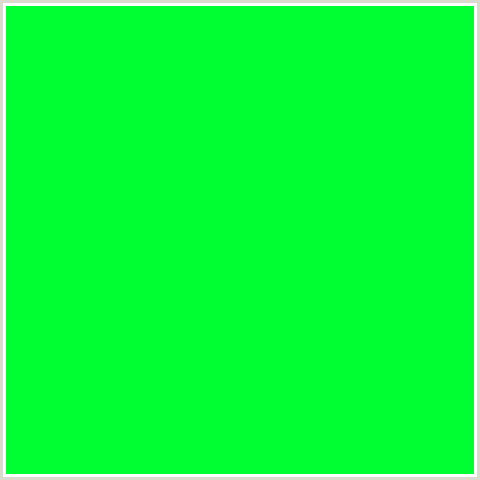 00FF32 Hex Color Image (GREEN)