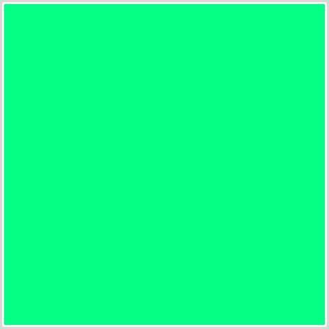 00FF83 Hex Color Image (GREEN BLUE, SPRING GREEN)