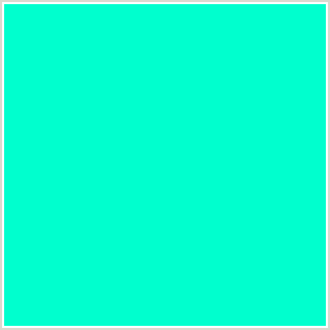 00FFCE Hex Color Image (BLUE GREEN, BRIGHT TURQUOISE)