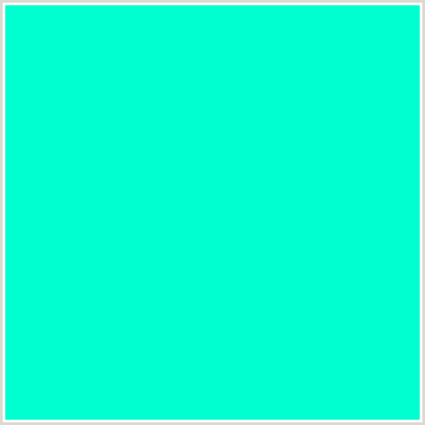 00FFD0 Hex Color Image (BLUE GREEN, BRIGHT TURQUOISE)