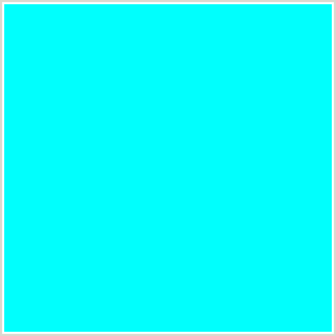 00FFFD Hex Color Image (CYAN, LIGHT BLUE)