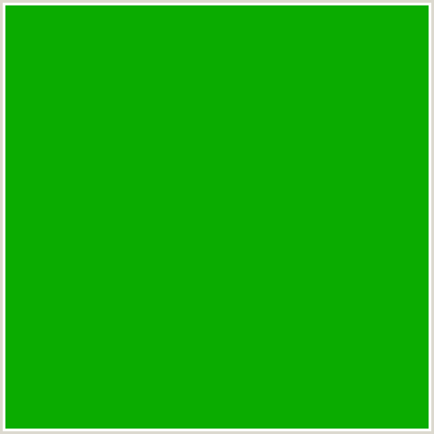 0AAC00 Hex Color Image (GREEN, JAPANESE LAUREL)