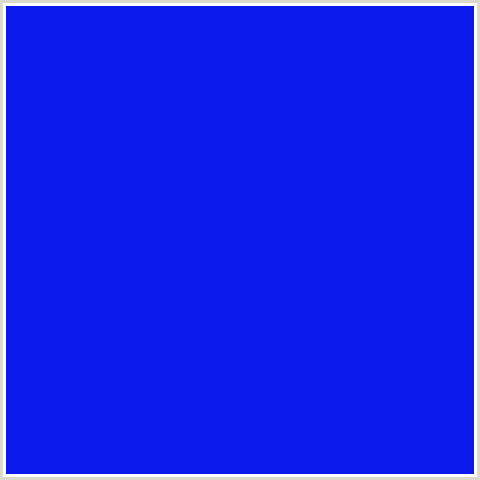 0B19EC Hex Color Image (BLUE)