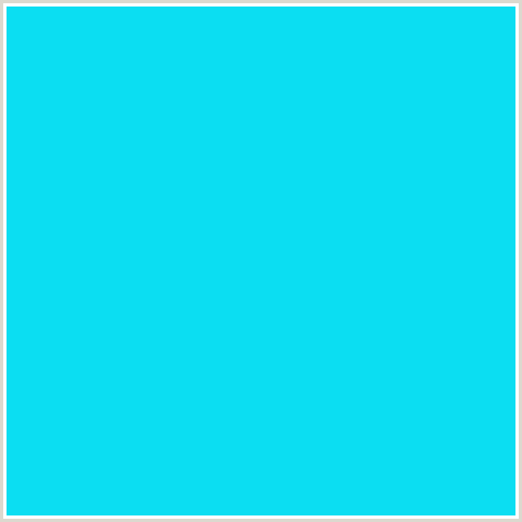 0BDEF2 Hex Color Image (BRIGHT TURQUOISE, LIGHT BLUE)