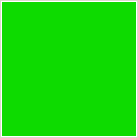 0DDB00 Hex Color Image (GREEN)