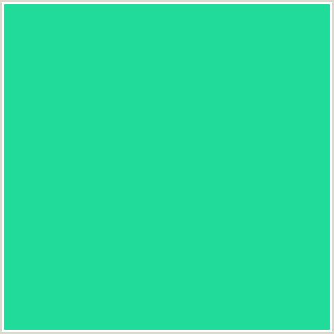 20DB99 Hex Color Image (GREEN BLUE, MOUNTAIN MEADOW)