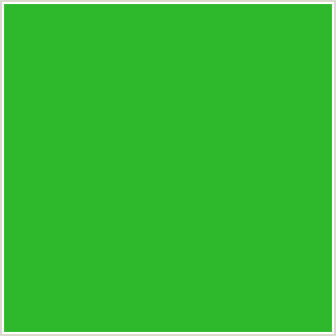 2EB82B Hex Color Image (FOREST GREEN, GREEN)