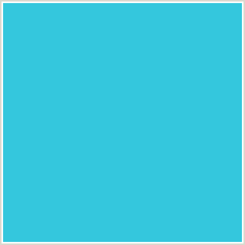 34C7DD Hex Color Image (LIGHT BLUE, SCOOTER)