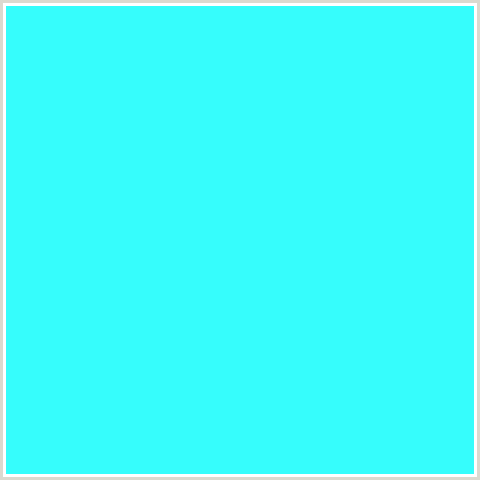 36FDFC Hex Color Image (CYAN, LIGHT BLUE)