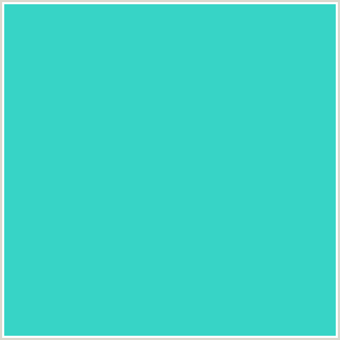 37D4C6 Hex Color Image (AQUA, LIGHT BLUE, TURQUOISE)
