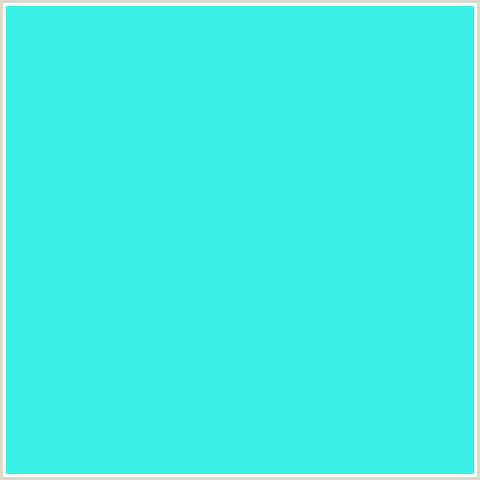 39F0E8 Hex Color Image (AQUA, BRIGHT TURQUOISE, LIGHT BLUE)