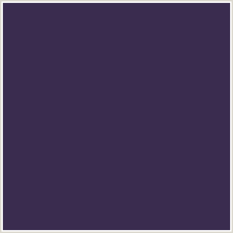 3A2C4F Hex Color Image (BLUE VIOLET, MARTINIQUE)