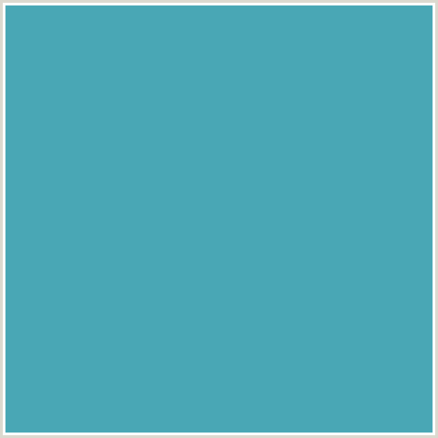 49A7B5 Hex Color Image (FOUNTAIN BLUE, LIGHT BLUE)