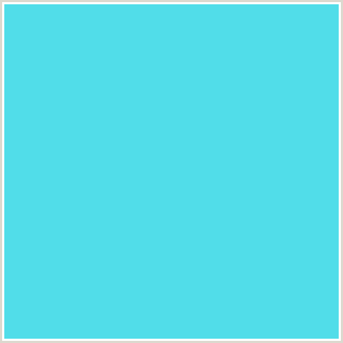 51DDE9 Hex Color Image (LIGHT BLUE, TURQUOISE BLUE)