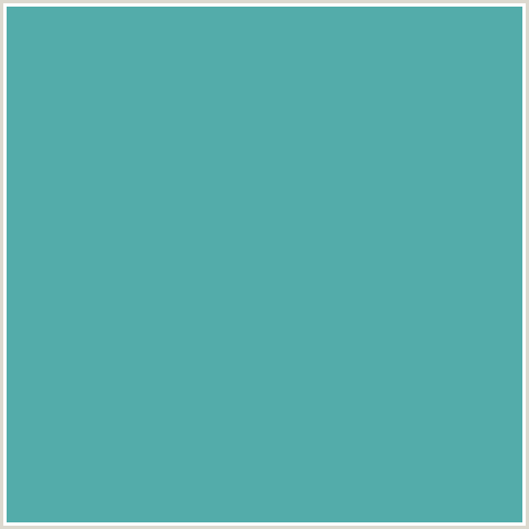 53ACAA Hex Color Image (AQUA, LIGHT BLUE, TEAL, TRADEWIND)