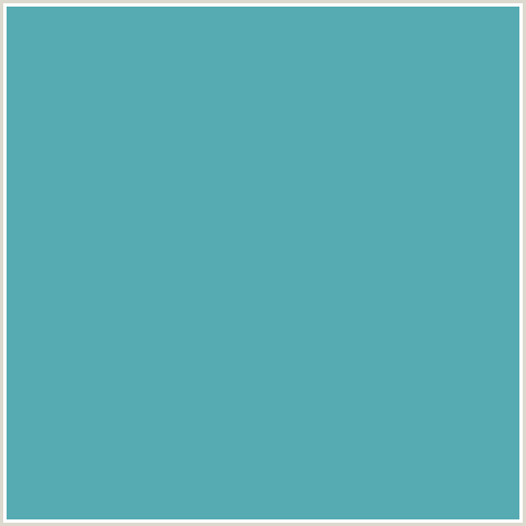 56AAB2 Hex Color Image (HIPPIE BLUE, LIGHT BLUE, TEAL)