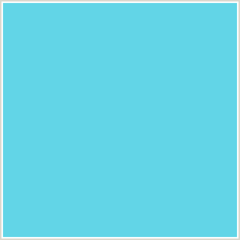 62D5E7 Hex Color Image (LIGHT BLUE, TURQUOISE BLUE)