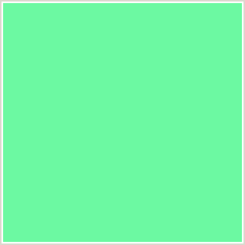 6CF9A2 Hex Color Image (AQUAMARINE, GREEN BLUE)