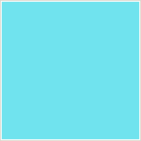 70E3EE Hex Color Image (LIGHT BLUE, SPRAY, TEAL)