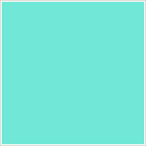 70E7D7 Hex Color Image (BLUE GREEN, TURQUOISE BLUE)