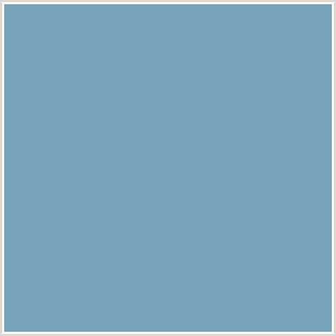 75A3B7 Hex Color Image (LIGHT BLUE, NEPTUNE)