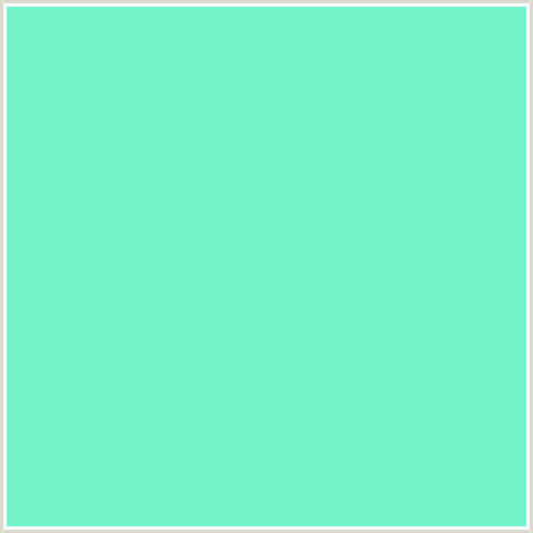 75F2C6 Hex Color Image (GREEN BLUE, SPRAY)