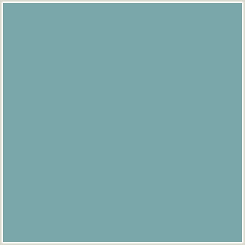 79A7AA Hex Color Image (GUMBO, LIGHT BLUE)