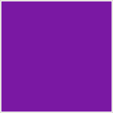 7A18A3 Hex Color Image (PURPLE, SEANCE, VIOLET)