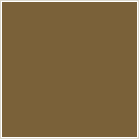 7A6139 Hex Color Image (BROWN, ORANGE, YELLOW METAL)