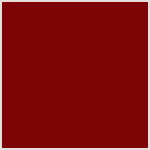 7C0404 Hex Color Image (DARK BURGUNDY, RED)