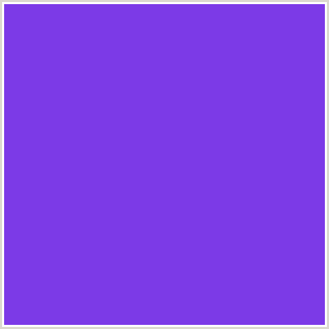 7C3AE7 Hex Color Image (BLUE VIOLET, PURPLE HEART)