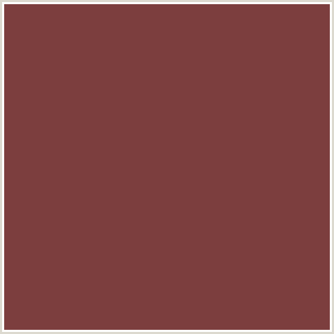 7C3E3E Hex Color Image (CRIMSON, LOTUS, MAROON, RED)