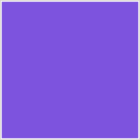 7D53DE Hex Color Image (BLUE VIOLET, MEDIUM PURPLE)