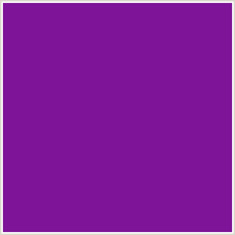 7E1498 Hex Color Image (PURPLE, SEANCE, VIOLET)