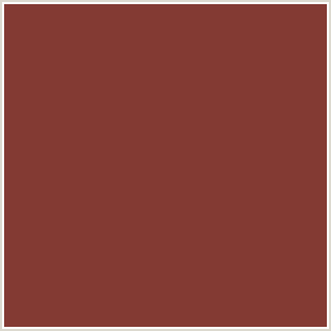 833A33 Hex Color Image (RED, SANGUINE BROWN)