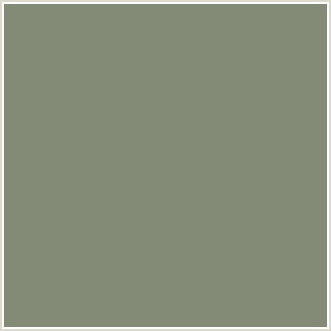 838B76 Hex Color Image (BATTLESHIP GRAY, GREEN YELLOW)