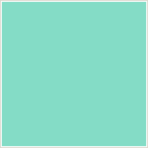 84DCC6 Hex Color Image (BERMUDA, BLUE GREEN)