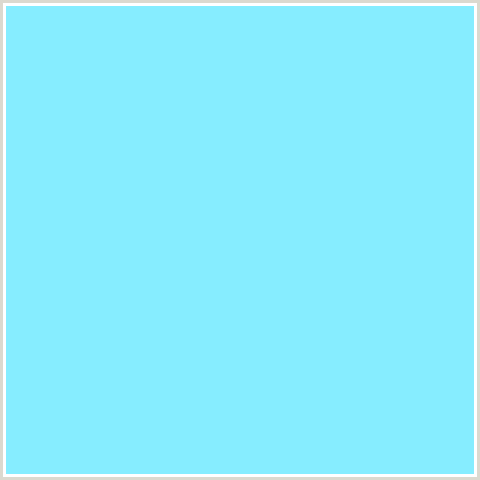 86EDFF Hex Color Image (ANAKIWA, BABY BLUE, LIGHT BLUE, TEAL)