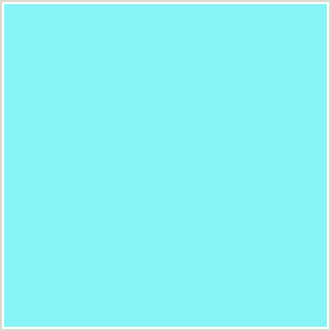 86F4F5 Hex Color Image (BABY BLUE, LIGHT BLUE, SPRAY)