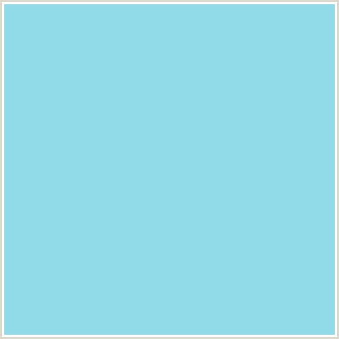 90DBE7 Hex Color Image (BABY BLUE, CORNFLOWER, LIGHT BLUE)