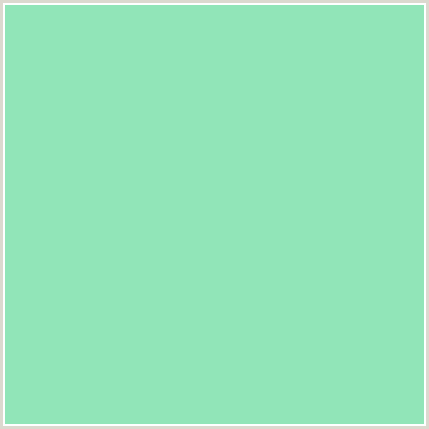 91E5B8 Hex Color Image (ALGAE GREEN, GREEN BLUE)