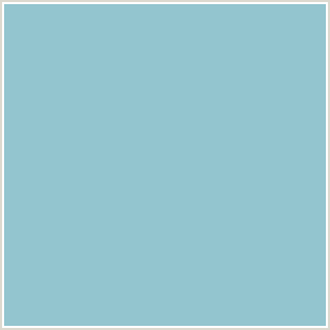 93C5CF Hex Color Image (HALF BAKED, LIGHT BLUE)